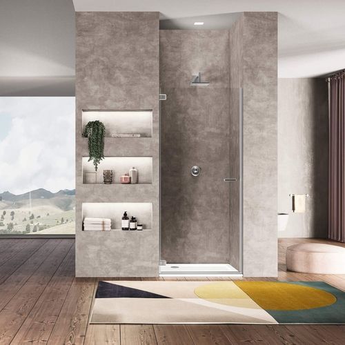 Paroi de douche battante - G0-TN1 L - DUKA - en verre trempé / sur mesure