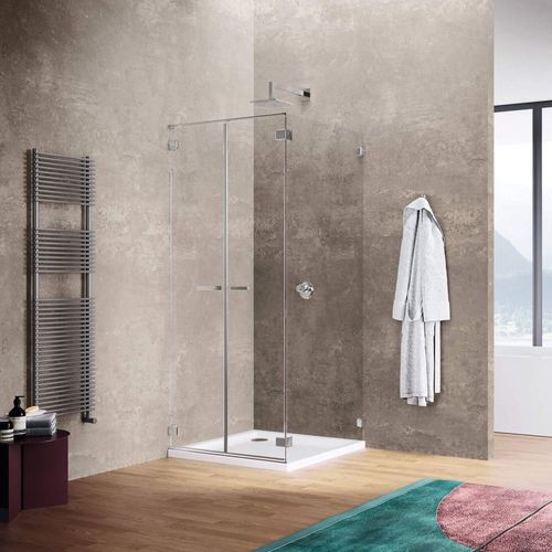 Paroi de douche battante - G0-PTW L - DUKA - en verre trempé