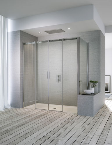 Paroi de douche battante - ACQUA R 5000: QT4 , QWV4 L - DUKA - d'angle / partiellement encadrée
