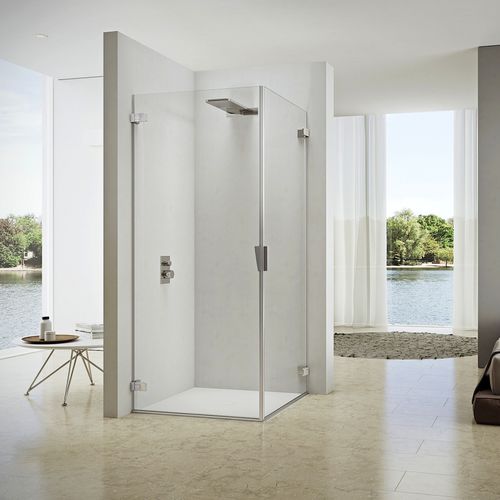 Cabine de douche en verre - PURA 5000: P-T1 E - DUKA - avec porte battante / d'angle