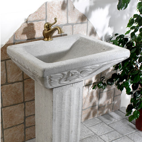 Vasque sur pied - MAESTRI SCULTORI E SCALPELLINI - ECO CERAMICA - en pierre naturelle / rectangulaire / classique