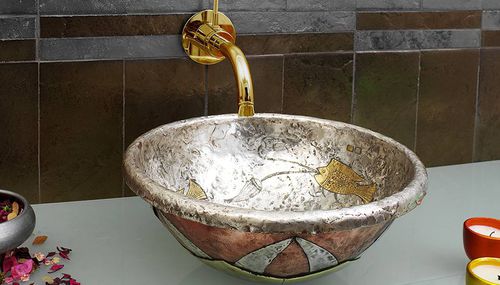 Vasque à poser - MAESTRI ORAFI E ARGENTIER - ECO CERAMICA - ronde / design original