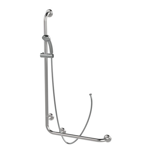 Barre de relèvement en inox - Stainless steel 304 brilliant - GOMAN - en forme de L / mural / pour établissement médicalisé