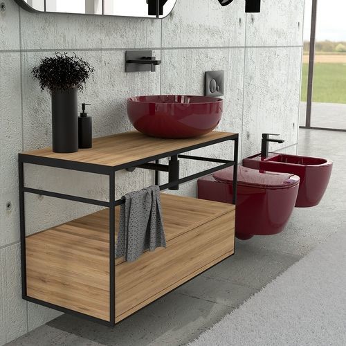 Console pour lavabo en métal - SPHERE - HIDRA - en bois