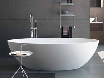 Baignoire ovale - GV61 - HIDRA - à poser / pour habitat / en Solid Surface