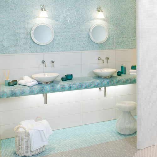 Mosaïque en grès cérame - LOOP : LIGHT AQUA BLUE - JASBA MOSAIK - 3D / de cuisine / de salle de bain