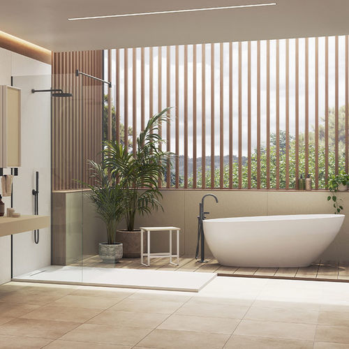 Baignoire ovale - CHREA - ACQUABELLA - en îlot / pour habitat / en résine
