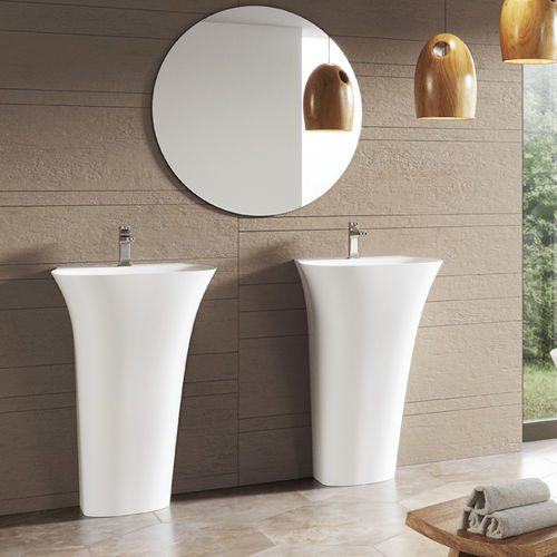 Vasque totem - LEVI - ACQUABELLA - en céramique / ovale / 1 trou