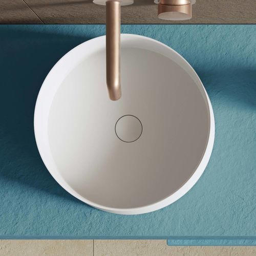 Vasque à poser - TAI - ACQUABELLA - en Solid Surface / ronde / sans trou