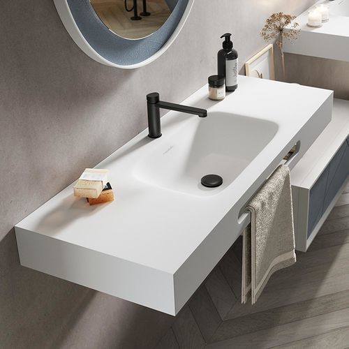 Plan vasque en Solid Surface - MOIWA - ACQUABELLA - sur mesure / avec porte-serviettes intégré