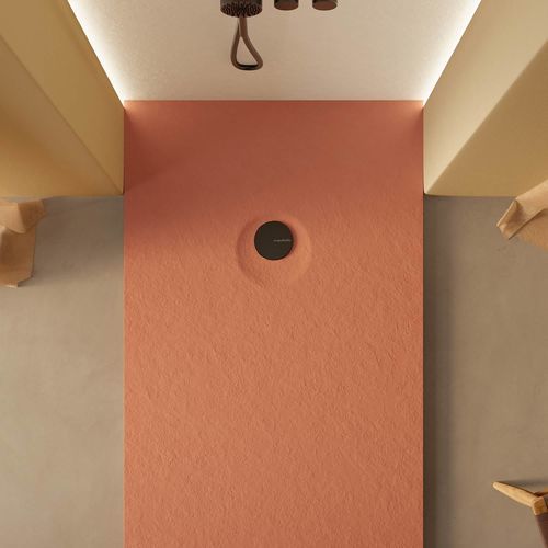 Receveur de douche rectangulaire - LIVO SLATE - ACQUABELLA - extra plat / en polyuréthane / en inox