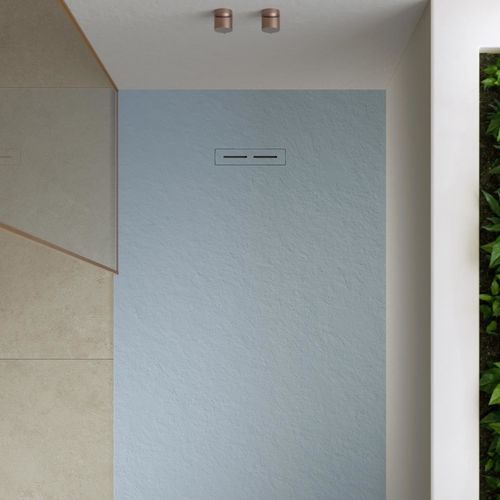 Receveur de douche rectangulaire - ALMA SLATE - ACQUABELLA - extra plat / à fleur de sol / en résine