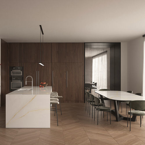 Panneau pour meuble - CRISTALLO GOLD LUCIDATO STARLIT - LAMINAM - pour salle de bain / pour cloison / mural