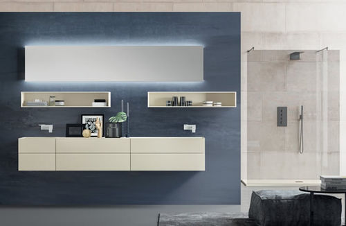 Meuble vasque suspendu - SYN 08 - LASAIDEA - en bois / contemporain / sans porte