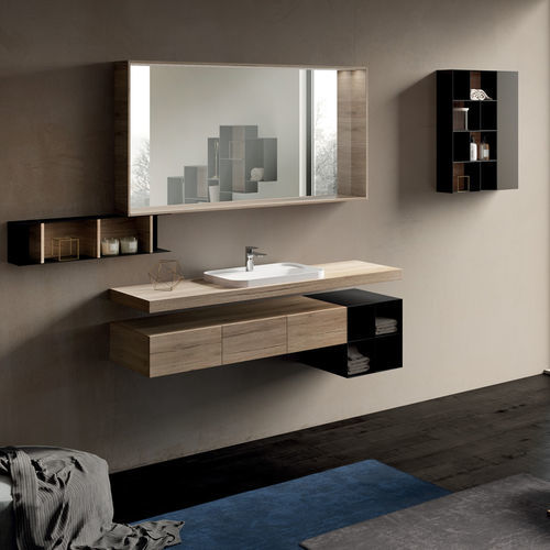Meuble vasque suspendu - M 01 - LASAIDEA - en métal / aggloméré / contemporain