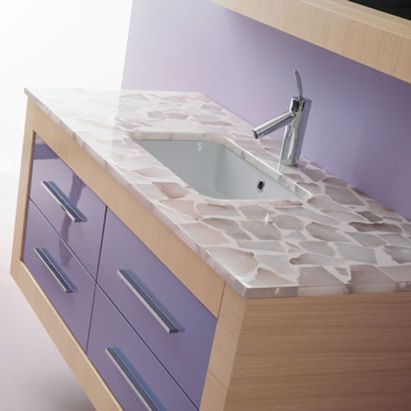 Meuble vasque suspendu - IKS/10 - LASAIDEA - en bois / contemporain / sans porte