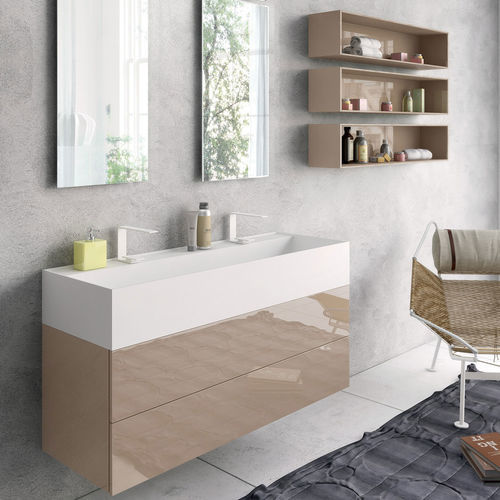 Meuble vasque suspendu - SYN 04 - LASAIDEA - en bois / contemporain / sans porte