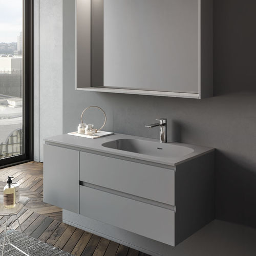 Meuble vasque suspendu - XIL C 02 - LASAIDEA - en bois / contemporain / avec porte