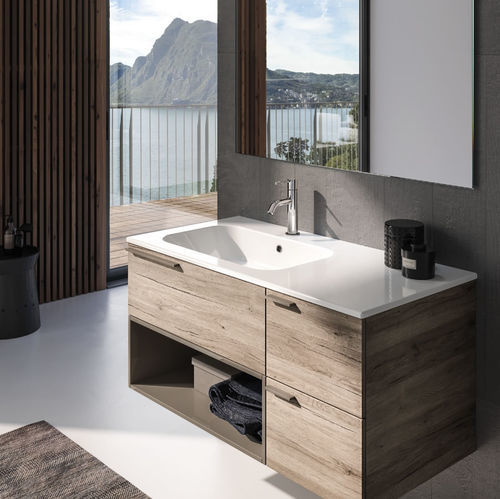 Meuble vasque suspendu - XIL C 04 - LASAIDEA - en céramique / en mélaminé / contemporain