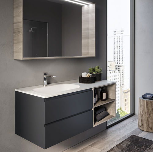 Meuble vasque suspendu - XIL C 05 - LASAIDEA - en mélaminé / contemporain / sans porte