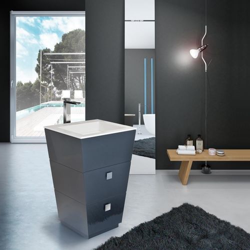 Meuble vasque à poser - LIBECCIO 50 - LASAIDEA - bois / en ardoise / en résine