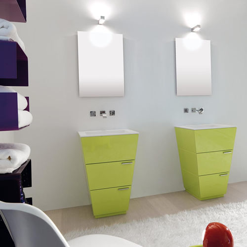 Meuble vasque double - LIBECCIO 10 - LASAIDEA - à poser / bois / en résine