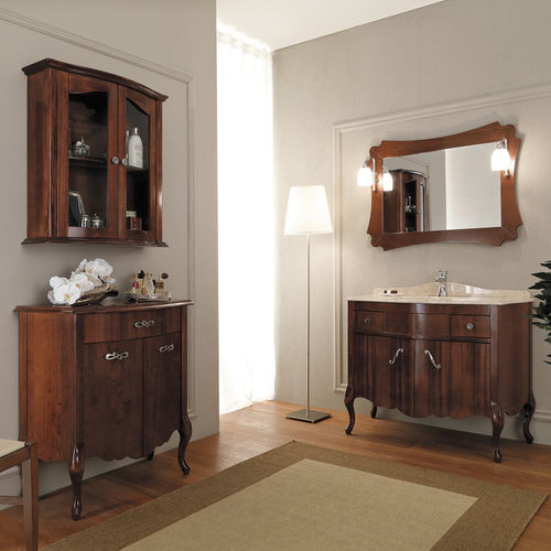 Meuble vasque à poser - NARCISO 05 - LEGNOBAGNO - en noyer / en marbre / de style