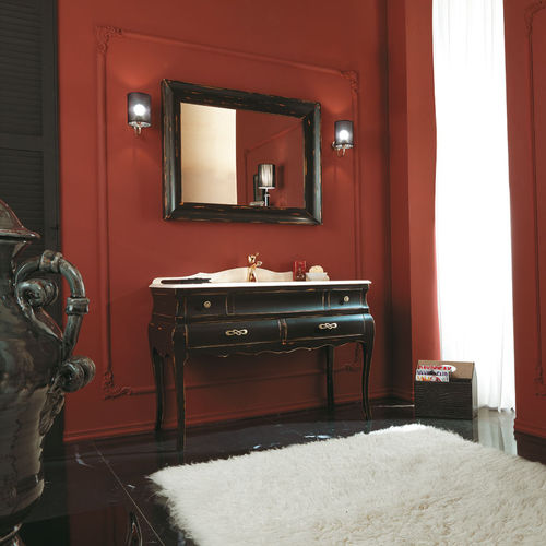 Meuble vasque à poser - VOGUE 01 - LEGNOBAGNO - en noyer / en céramique / en marbre