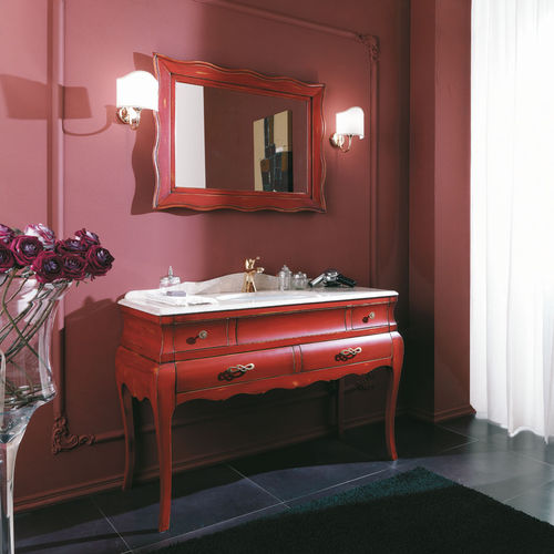 Meuble vasque à poser - VOGUE 02 - LEGNOBAGNO - en noyer / en céramique / en marbre