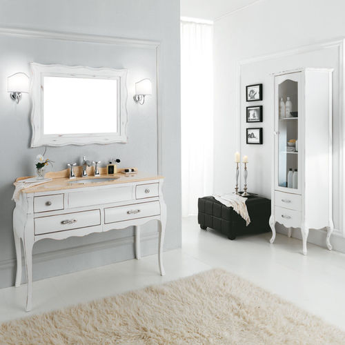 Meuble vasque à poser - VOGUE 03 - LEGNOBAGNO - en noyer / en céramique / en marbre