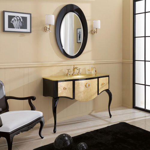 Meuble vasque à poser - GLAM 03 - LEGNOBAGNO - en bois / en cristal / en chrome