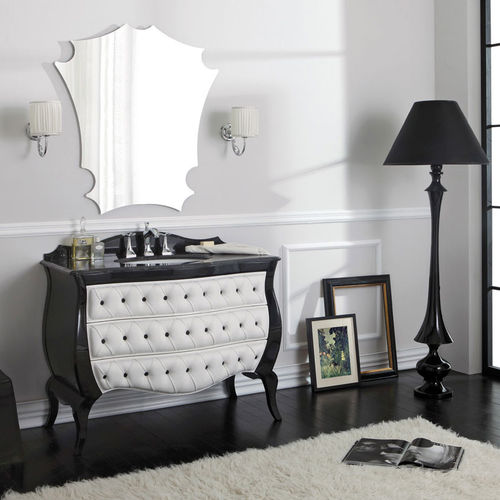 Meuble vasque à poser - VINTAGE 01 - LEGNOBAGNO - en bois / en marbre / en cuir