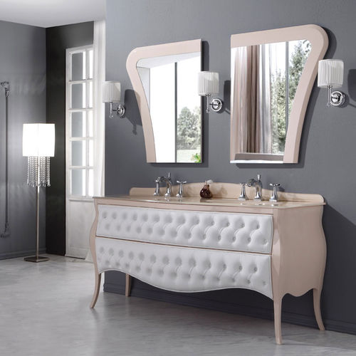 Meuble vasque double - VANITY DUETTO 01 - LEGNOBAGNO - à poser / en bois / en cristal