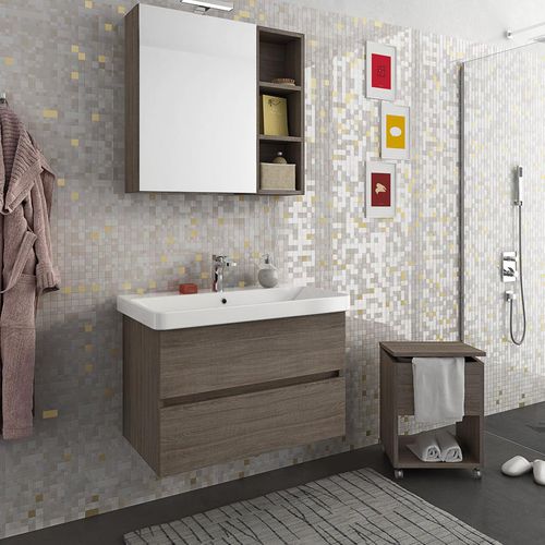 Meuble vasque suspendu - SOHO S1 - LEGNOBAGNO - en chêne / en céramique / contemporain