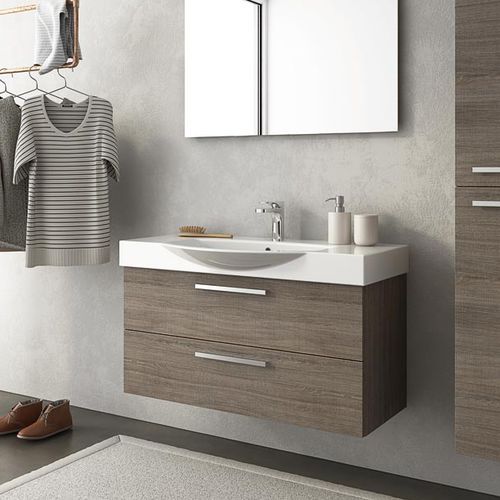Meuble vasque suspendu - MANATTHAN M13 - LEGNOBAGNO - en chêne / en céramique / contemporain