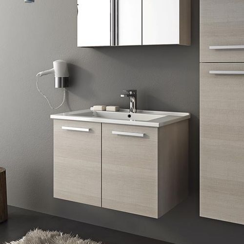 Meuble vasque suspendu - HARLEM H7 - LEGNOBAGNO - en chêne / en céramique / en métal