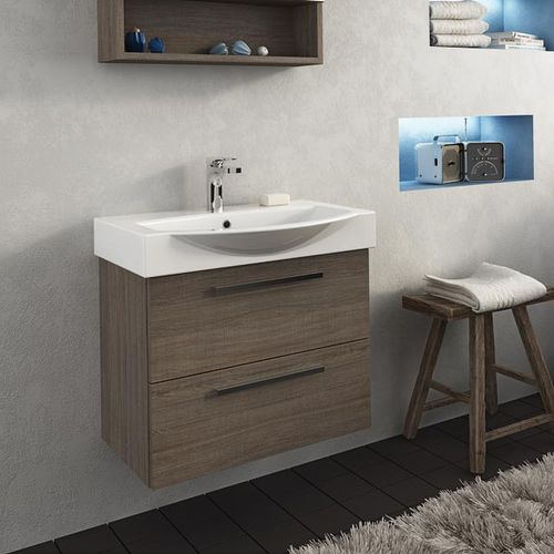 Meuble vasque suspendu - MANATTHAN M2 - LEGNOBAGNO - en chêne / en céramique / contemporain