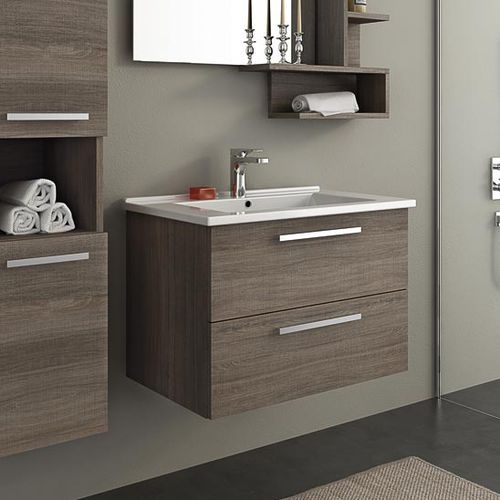 Meuble vasque suspendu - HARLEM H8 - LEGNOBAGNO - en chêne / en céramique / contemporain