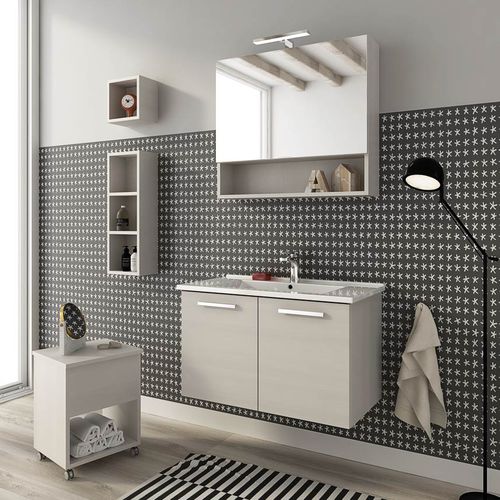 Meuble vasque suspendu - HARLEM H13 - LEGNOBAGNO - en chêne / en céramique / contemporain