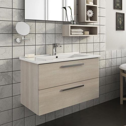 Meuble vasque suspendu - HARLEM H14 - LEGNOBAGNO - en chêne / en céramique / contemporain