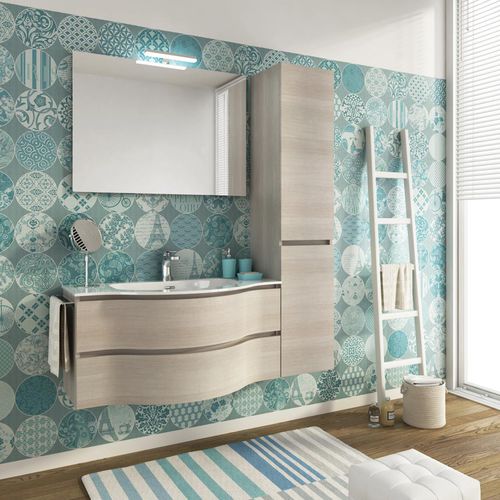 Meuble vasque suspendu - BROADWAY B15 - LEGNOBAGNO - en chêne / contemporain / avec porte