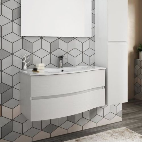 Meuble vasque suspendu - FLEX 04 - LEGNOBAGNO - en résine / contemporain / avec porte