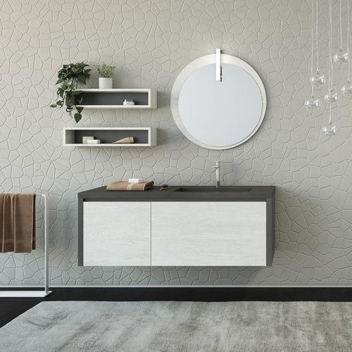 Meuble vasque suspendu - FL14 - LEGNOBAGNO - en chêne / en céramique / en HPL