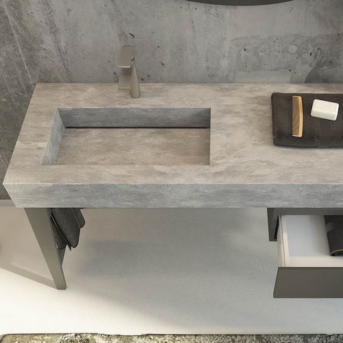 Meuble vasque suspendu - FL16 - LEGNOBAGNO - bois / en céramique / en HPL