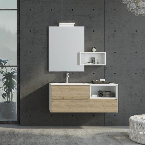 Meuble vasque suspendu - FL22 - LEGNOBAGNO - en bois / en céramique / en HPL