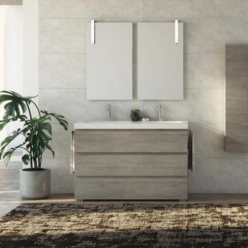 Meuble vasque à poser - FL25 - LEGNOBAGNO - en chêne / en céramique / en HPL