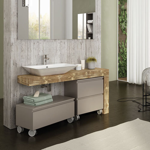 Meuble vasque suspendu - FL31 - LEGNOBAGNO - bois / en céramique / en HPL