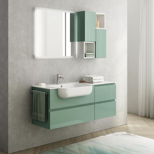 Meuble vasque suspendu - FL33 - LEGNOBAGNO - en bois / en céramique / en HPL