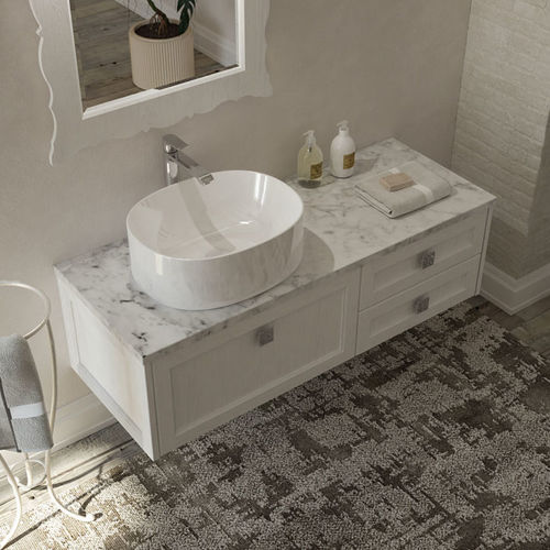 Meuble vasque suspendu - RETR&Ograve; R212 - LEGNOBAGNO - en bois / en marbre / contemporain