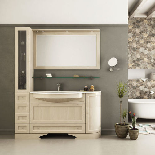 Meuble vasque à poser - R207 - LEGNOBAGNO - en chêne / en bois massif / en céramique